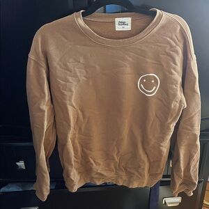 Brown Smiley Face Sweatshirt